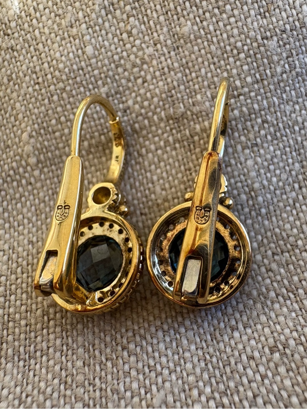 JUDITH RIPKA 14K Plated STERLING SILVER BLUE EARRINGS NEW - Picture 13 of 13
